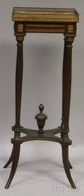 Frenchstyle Giltmetalmounted Marbletop Mahogany Stand