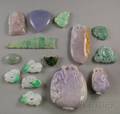 Approximately Fifteen Mixed Jade and Stone Pendants and Other Items