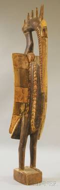 Large Senufostyle Carved and Painted Wooden Bird