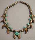 Southwest Silver Turquoise and Claw Necklace