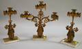 Threepiece Giltmetal Figural Girandole Set