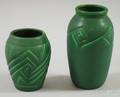 Two Rookwood Pottery Arts  Crafts Matte Green Glazed Vases