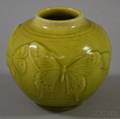 Rookwood Pottery Glossy Translucent Pale Green Glazed Butterflydecorated Vase