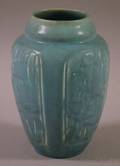 Rookwood Pottery Matte Pale Blue Glazed Floral Paneldecorated Vase