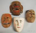 Four Mixed Ethnographic Painted Wood Masks