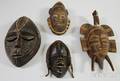 Four Wooden Carved African Masks