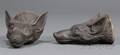 Pair of Wedgwood and Bentley Black Basalt Fox Head Stirrup Cups
