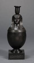 Wedgwood and Bentley Black Basalt Canopic JarCandleholder