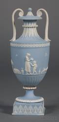 Wedgwood Solid Blue Jasper Vase and Cover