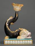 Wedgwood Majolica Dolphin Candlestick