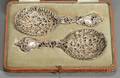 Boxed Pair of Victorian Silver Bonbon Scoops