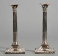 Pair of Sheffield Plate Weighted Candlesticks