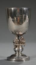 Large Chinese Export Silver Presentation Goblet