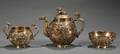 Threepiece Japanese Export Goldwashed Silver Tea Set
