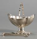 George III Silver Sugar Basket and a Pair of Sugar Tongs