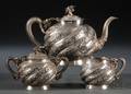 Threepiece Chinese Export Silver Tea Set