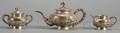 Threepiece Chinese Export Silver Tea Set