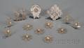Thirteen Chinese Export Silver Place Card Holders