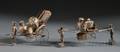 Two Chinese Export Figural Silver Condiment Sets