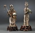 Pair of Chinese Export Silver Figures