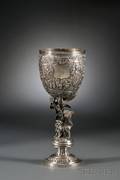 Large Chinese Export Silver Goblet