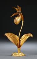 Goldplated Sterling Model of a Lady Slipper by Janna Thomas for Tiffany  Co