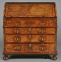 William  Mary Inlaid Burl Walnut Slantlid Desk