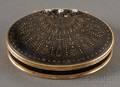 Continental Diamondmounted Tortoiseshell and Giltmetal Piqueinlaid Oval Snuff Box