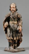 Continental Carved and Painted Santos Figure