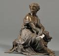 French Bronze Figure of a Seated Roman Maiden