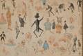 French School 19th Century Caricatures Studies