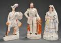 Three Large Staffordshire Earthenware Flatback Figures