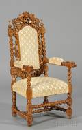 Renaissance Revival Carved Walnut Childs Chair