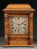 American Eastlake Carved Oak Mantel Clock