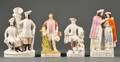 Four Staffordshire Earthenware Flatback Figures