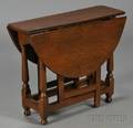 William  Mary Jacobeanstyle Oak Diminutive Dropleaf Gateleg Table