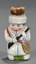 German Enameled Porcelain Figural Snuff Bottle