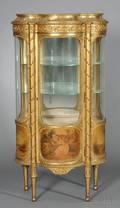 Louis XVI Giltwood and Composition Vernis Martine Vitrine Cabinet