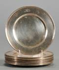 Set of Ten Tiffany  Co Sterling Side Plates