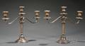Pair of Gorham Weighted Sterling Threelight Convertible Candelabra