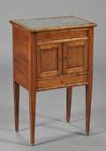 Directoire Brassmounted and Marbletop Fruitwood Night Table