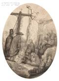 Rembrandt van Rijn Dutch 16061669 Christ Crucified Between the Two Thieves An Oval Plate