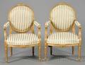 Pair of Louis XVIstyle Giltwood Fauteuil  la Reine