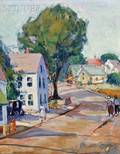 Attributed to Mabel May Woodward American 18771945 Village Street in Summer
