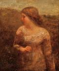 George F Fuller American 18221884 Portrait of a Young Woman in a Field