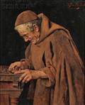 Arnaldo Tamburini Italian 18431908 A Monk Counting Change
