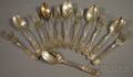 Set of Six Gorham Dessert Forks and Spoons in the Kensington Pattern