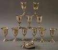 Set of Twelve Dominick  Haff Sterling Silver Goblets