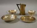 Five Silver and Other Metal Serving Items