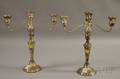 Pair of Weighted Reed  Barton Threelight Candelabra